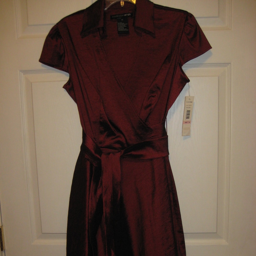 wine colored dress by madison leigh